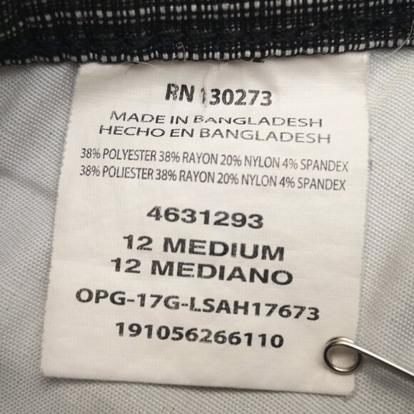 Lee All Day Pant Ladies Size 12 Medium Straight Legs Dark Grey Plaid Pants - Picture 4 of 14